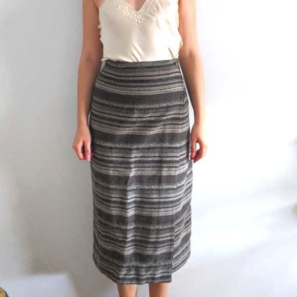 1990’s Southwestern-Style Wool Wrap Skirt - Picture 1 of 6